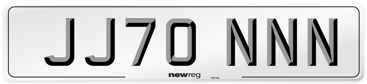 JJ70 NNN Number Plate from New Reg
